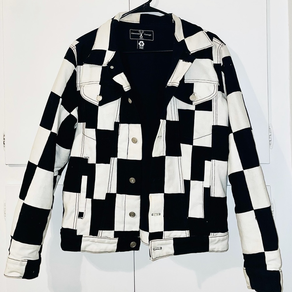 American Vintage Checkered Denim Jacket